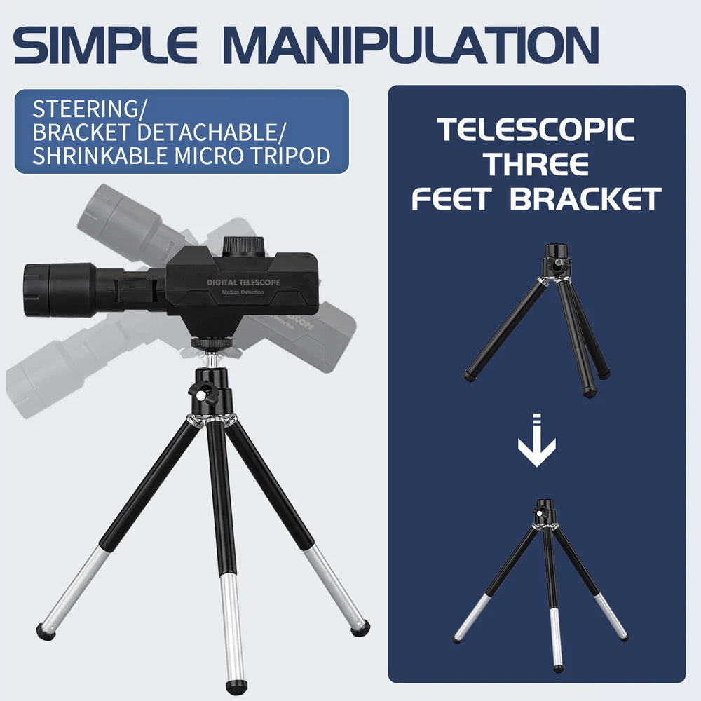 Telescopio digital WiFi, zoom 70x, monocular 1920X1080, cámara con trípode, control en app para móvil, compatible con Android e IOS