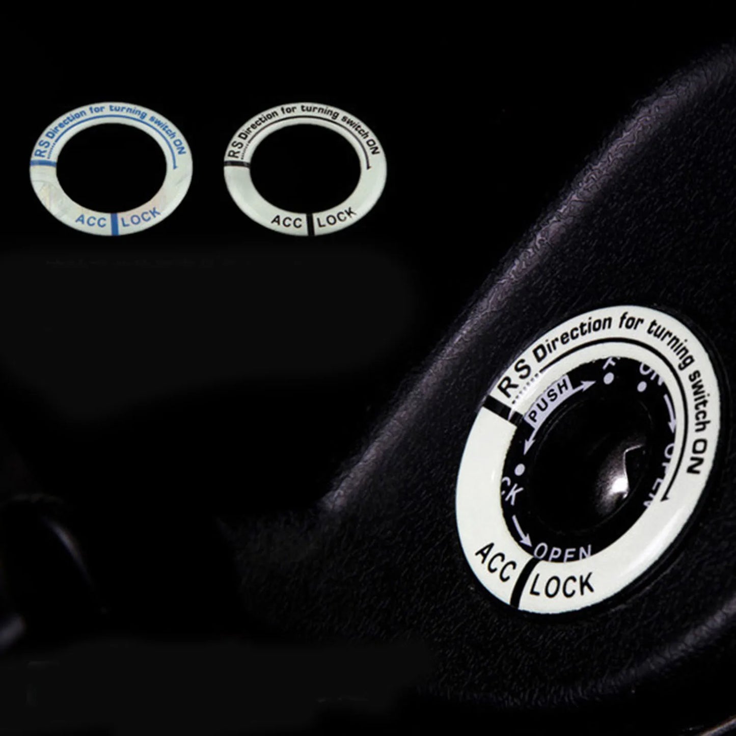 Svetleče nalepke za avtomobilske ključe 3D nalepke za pokrov stikala Okras za stil avtomobilov in motornih koles Nove in modne popolne okraske