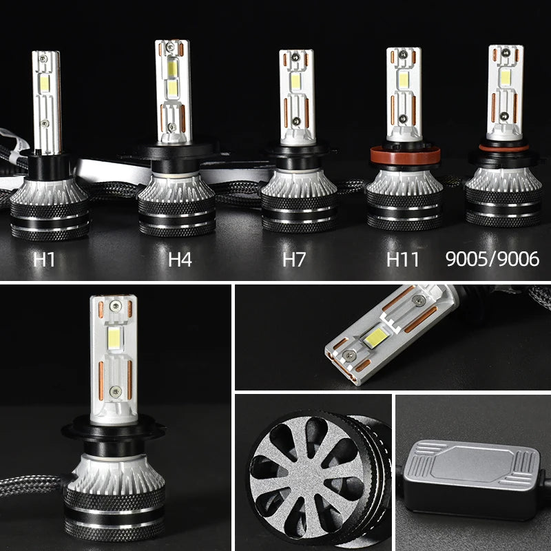 K5C H7 LED 60000LM 140W H7 Canbus Led Bulbs 4300K LED H4 H11 HB3 9005 HB4 9006 K6C Led Tub Dublu Cupru Rezervor de ceață 12V 2 Bucăți