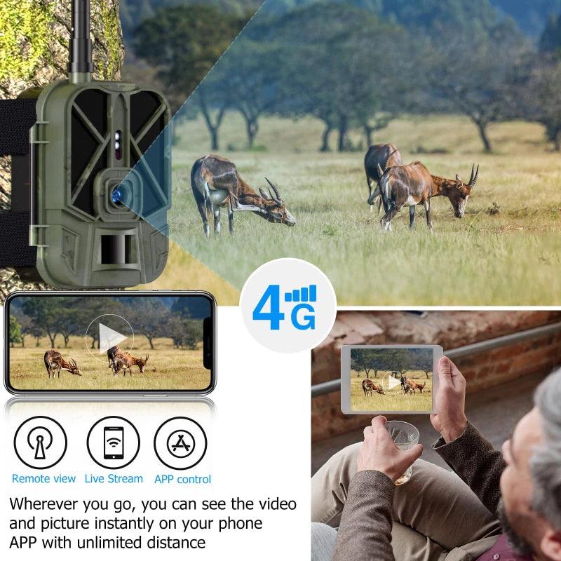 4G HD LIVE Video Lithium Battery Cellular Trail Camera 50MP 4K Wireless Game APP Cloud Service Waterproof IP66 Wildlife Cam Spy-shop.com