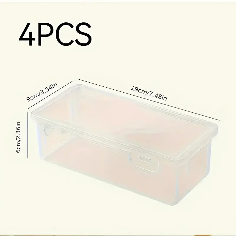 Clear PP Storage Boxes with Lids, Pack of Four