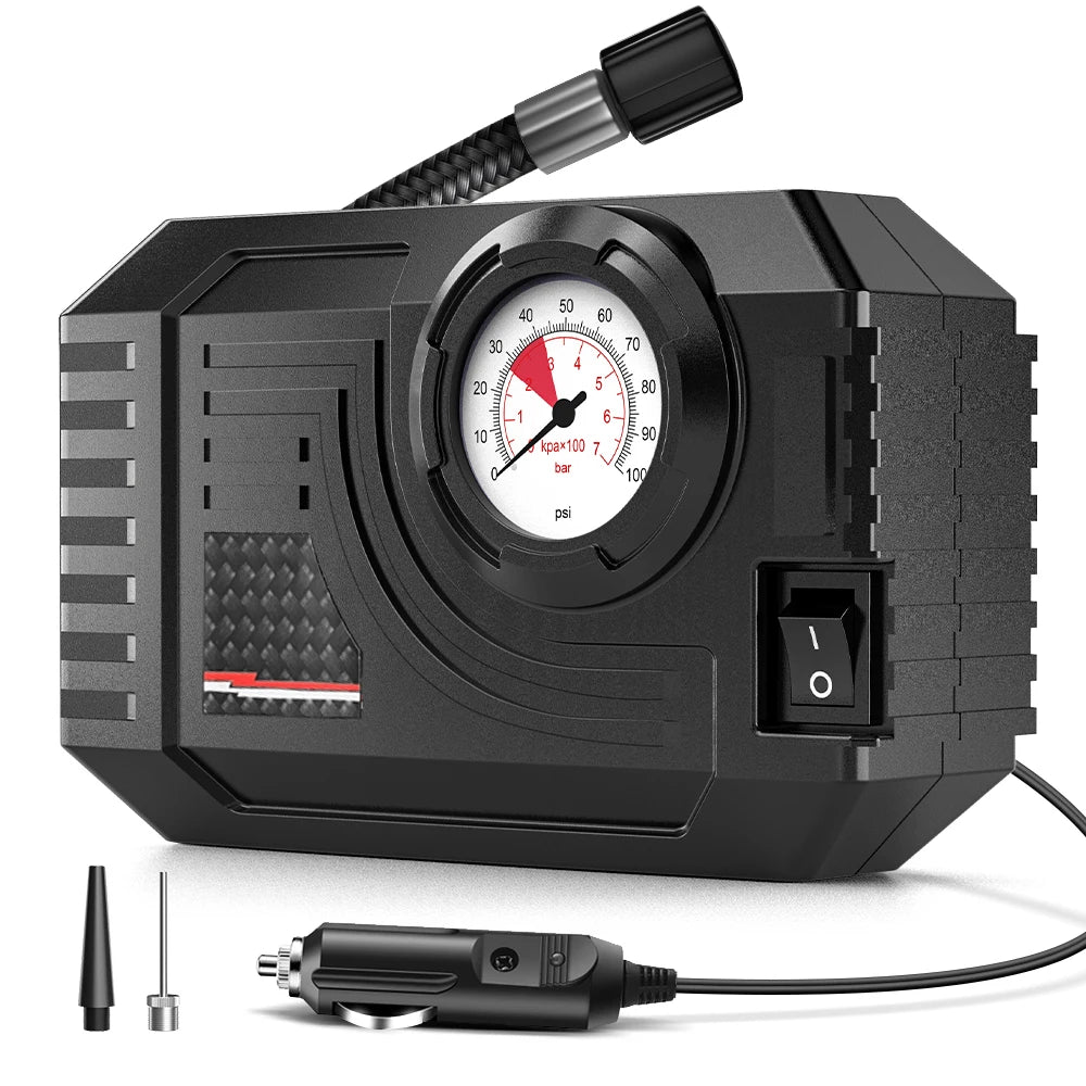 Compacte Bandenspanningspomp met Drukmeter