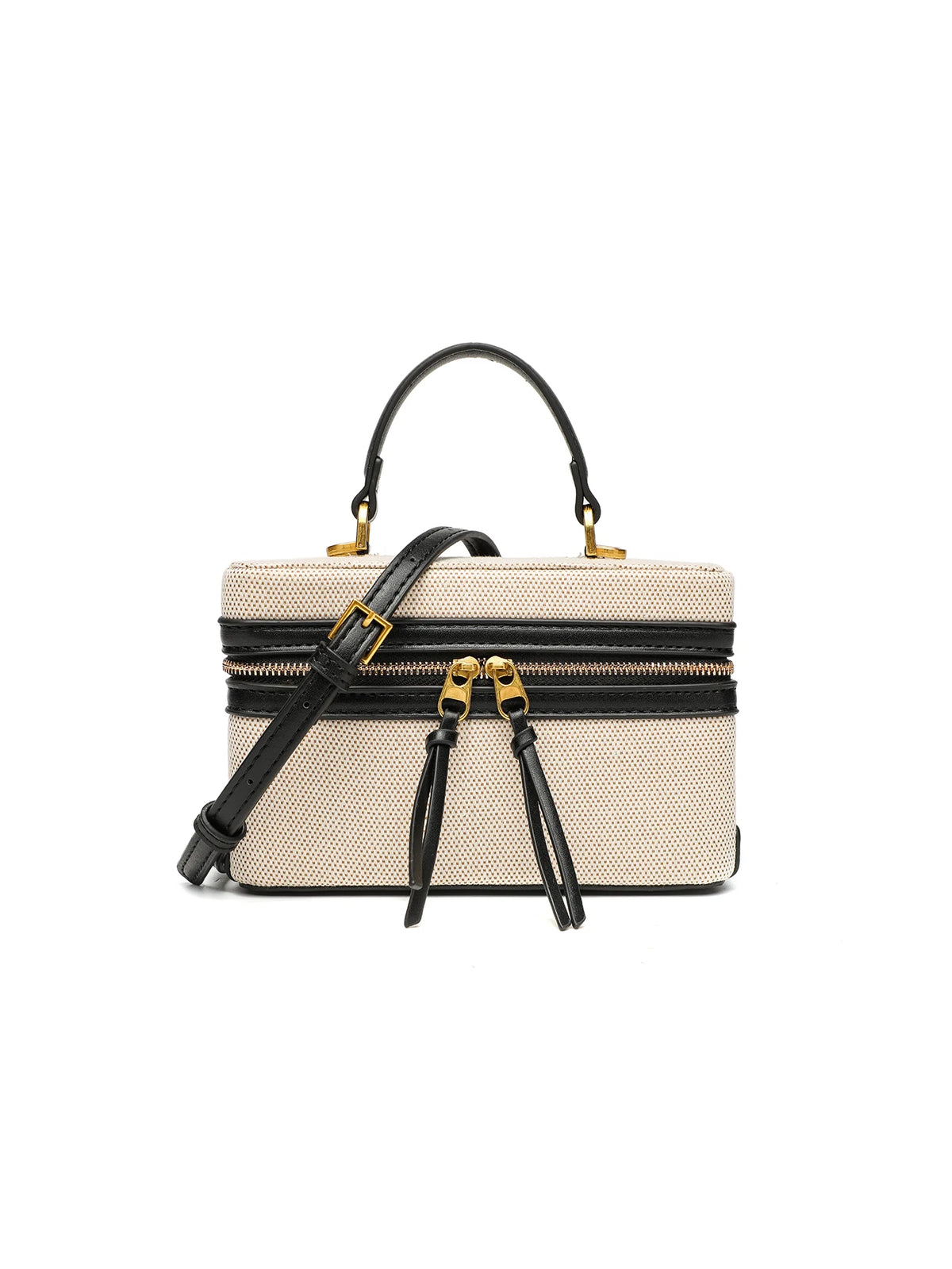 Structured Synthetic-Leather Handbag, Wine Red