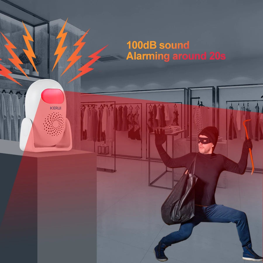 KERUI Wireless PIR Motion Sensor Alarm Welcome Chime Alarm Mode and Welcome Mode Infrared Motion Detector 11 Countries Language