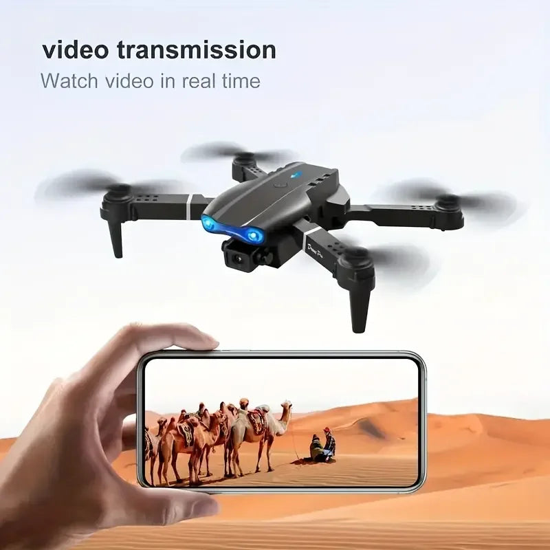 Drone E99 Pro avec caméra HD, contrôle via application et portée de 50 m