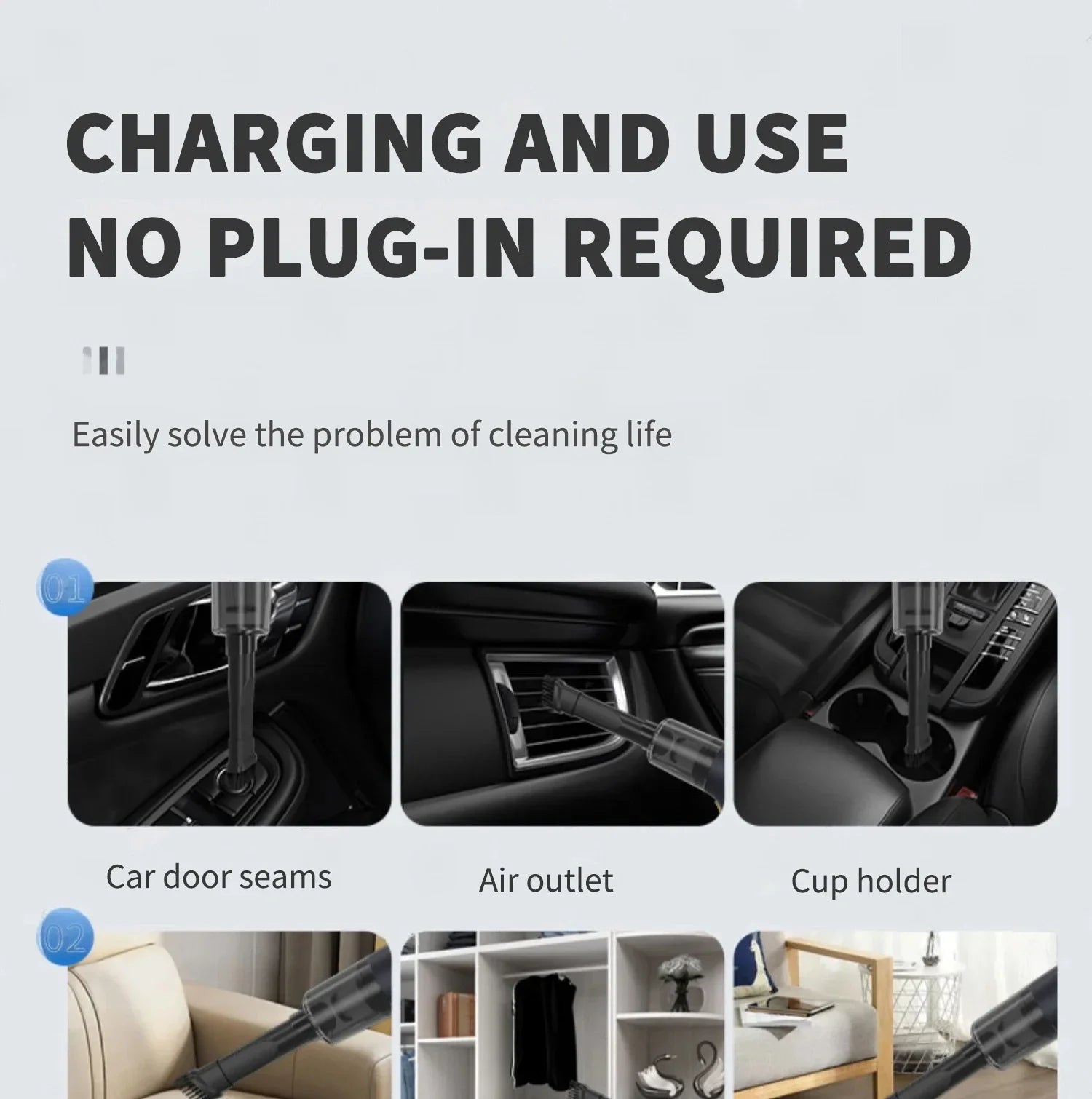 CENRR 98000PA Krachtige Mini Auto Stofzuiger Snoerloos Draadloos Auto Reinigingsapparaat Handheld Draagbare Stofzuiger Luchtpistool