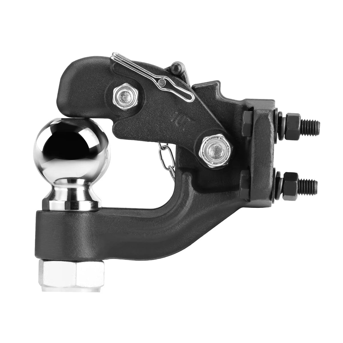 9070KG Heavy Duty Trailer Hitch Assembly with 2-5/16 Inch Trailer Ball, Fits 6.35-7.62cm Lunette Ring, Black Powder Coated Trailer Coupler Hitch with Complete Mounting Hardware