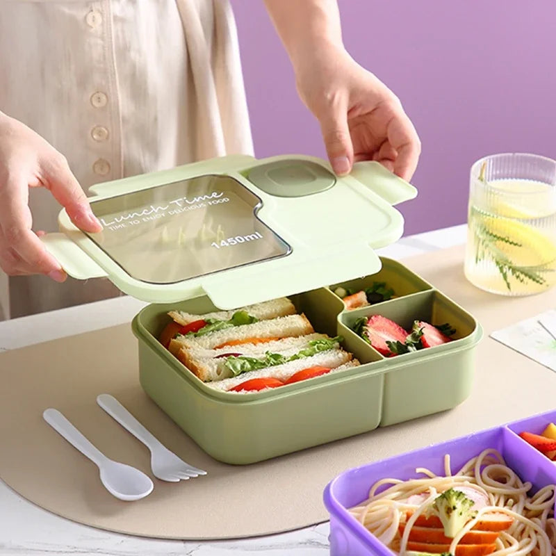 Portable Bento Lunch Box with Fork & Spoon