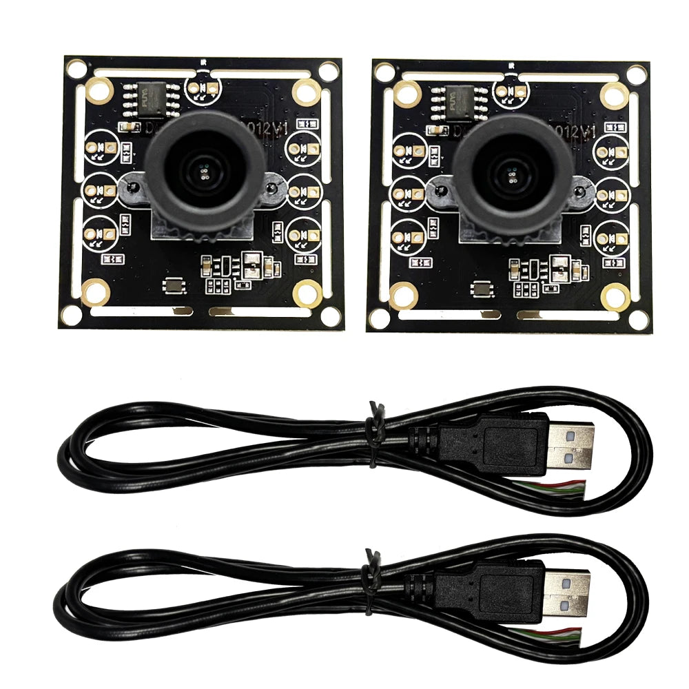 2-Pack 720P USB Camera Module with 180° View and 1m Cable