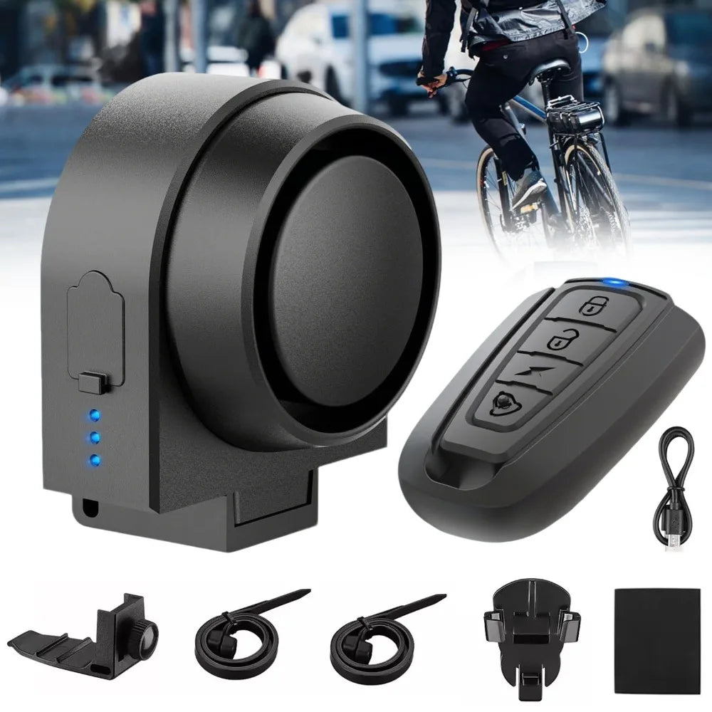  Bocina de bicicleta ruidosa contra robo, alarma impermeable para bicicleta, motocicleta, movilidad eléctrica, E-Bike