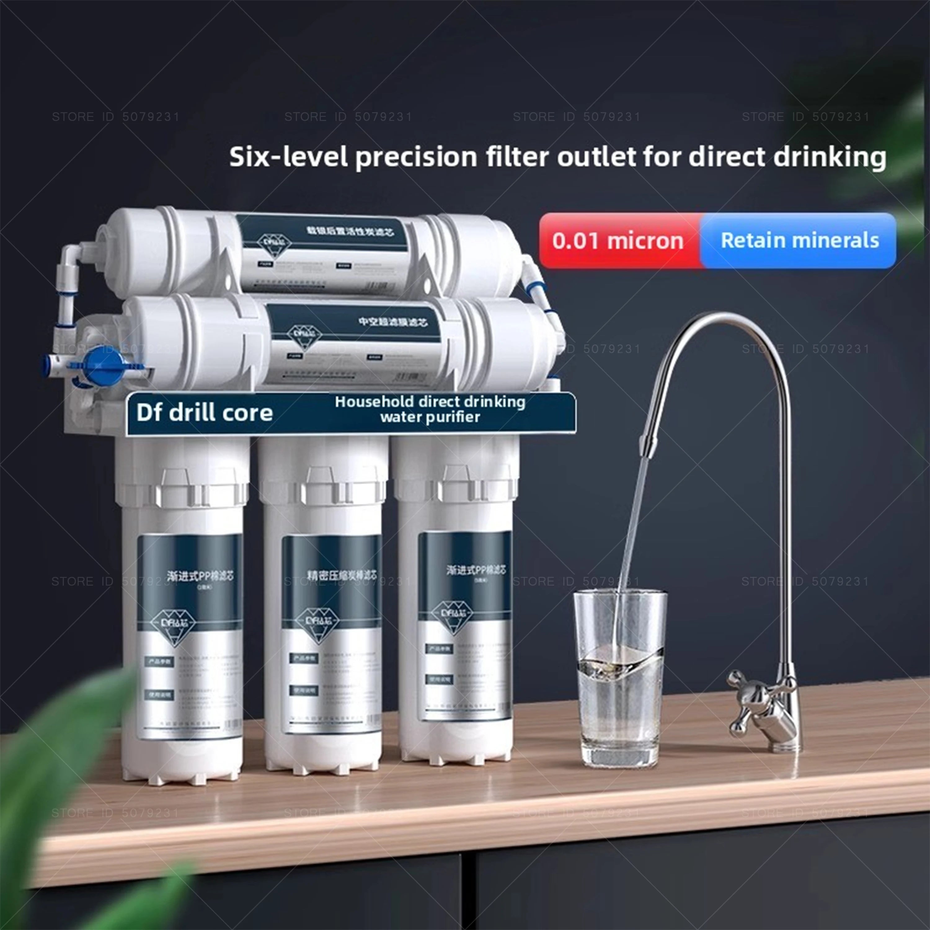 6-stopniowy ultrafiltracyjny filtr do kranu do wody 1,5 l/min