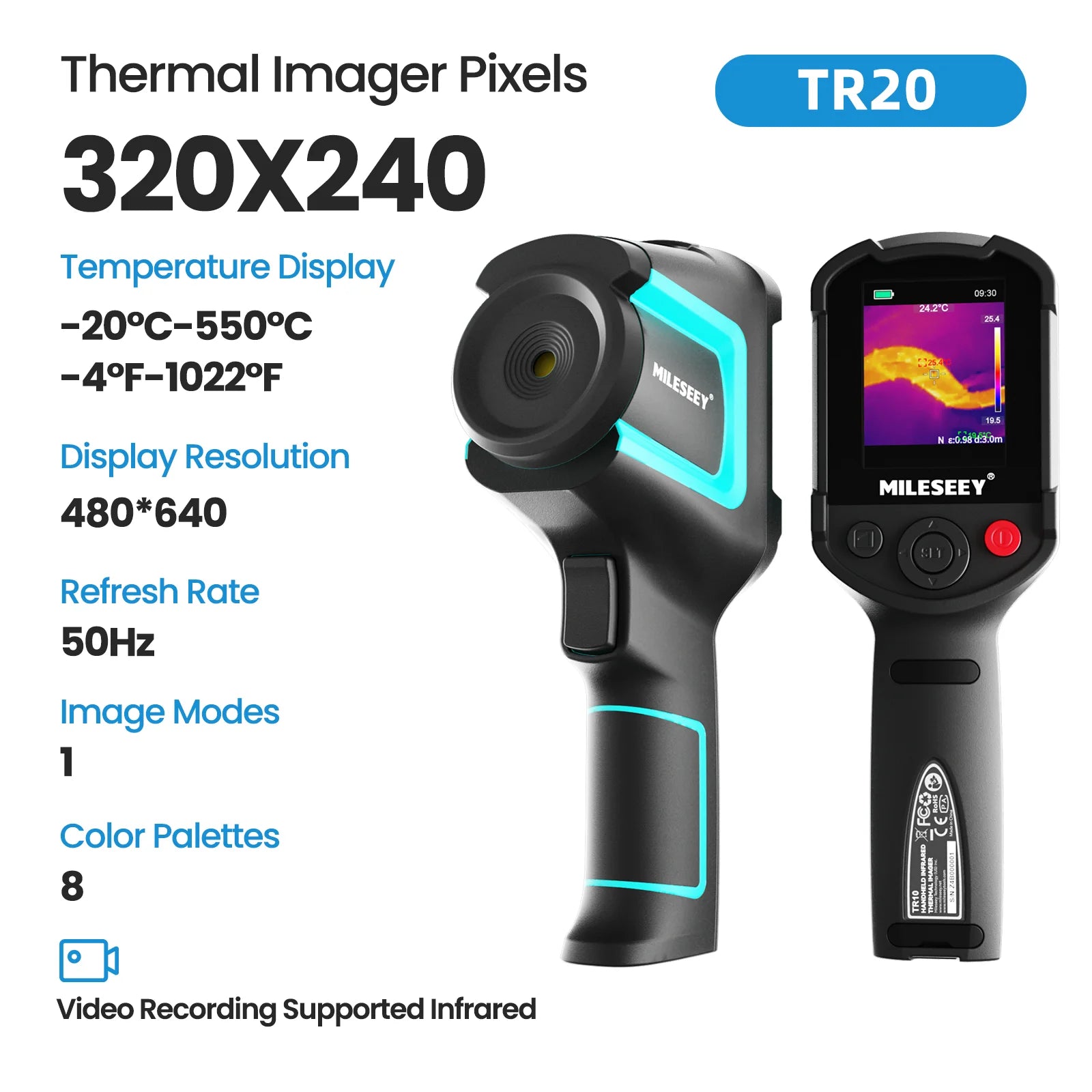 Kamera termowizyjna TR20 320x240 z wykrywaniem gorących/zimnych punktów