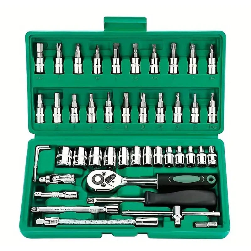 46-delni komplet raglje in nasadnih ključev 1/4″