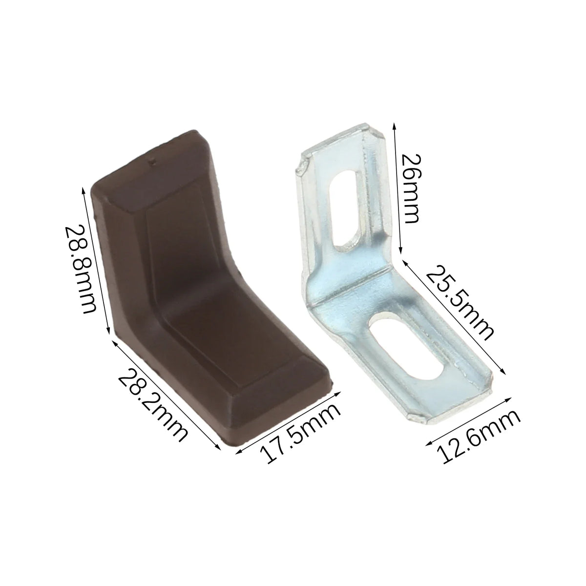 90-Degree Corner Brackets with Covers, 20 Pieces