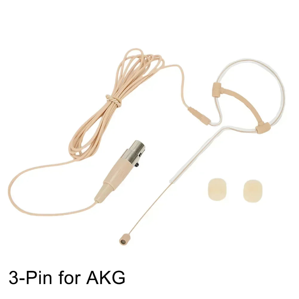 Single-Ear Headworn Condenser Microphone for Shure and Audio Technica