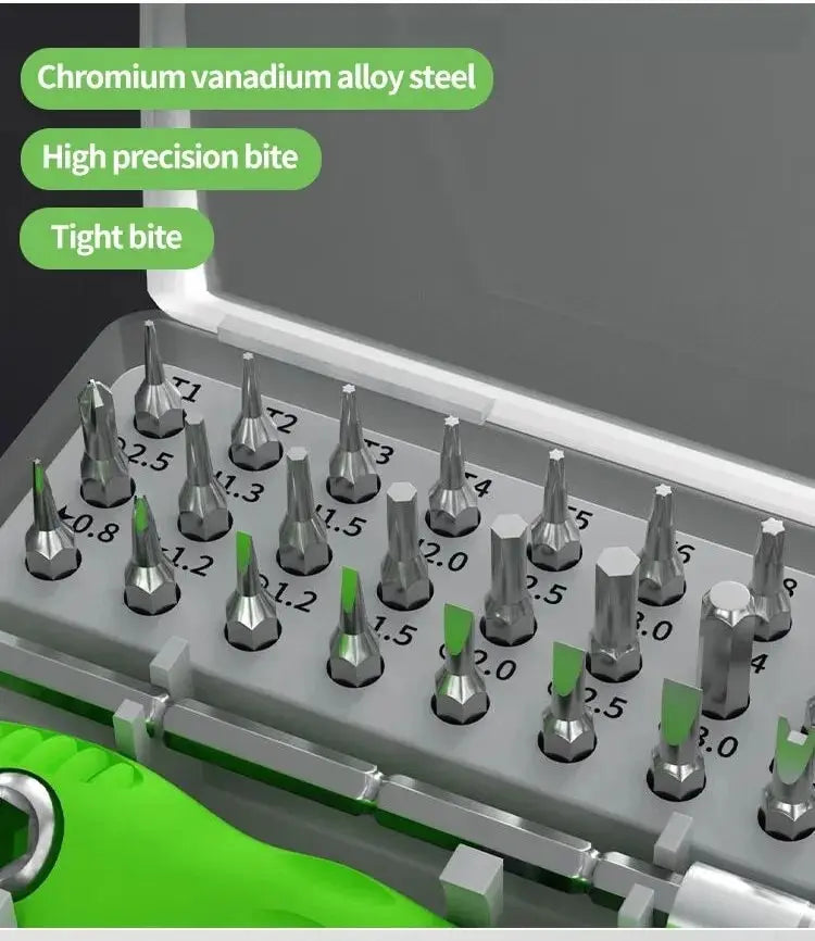 Mini 32-in-1 Precision Screwdriver Set Magnetic Phillips Bits Multifunctional Hand Repair Tool Kit for Phone Watch Glasses PC 