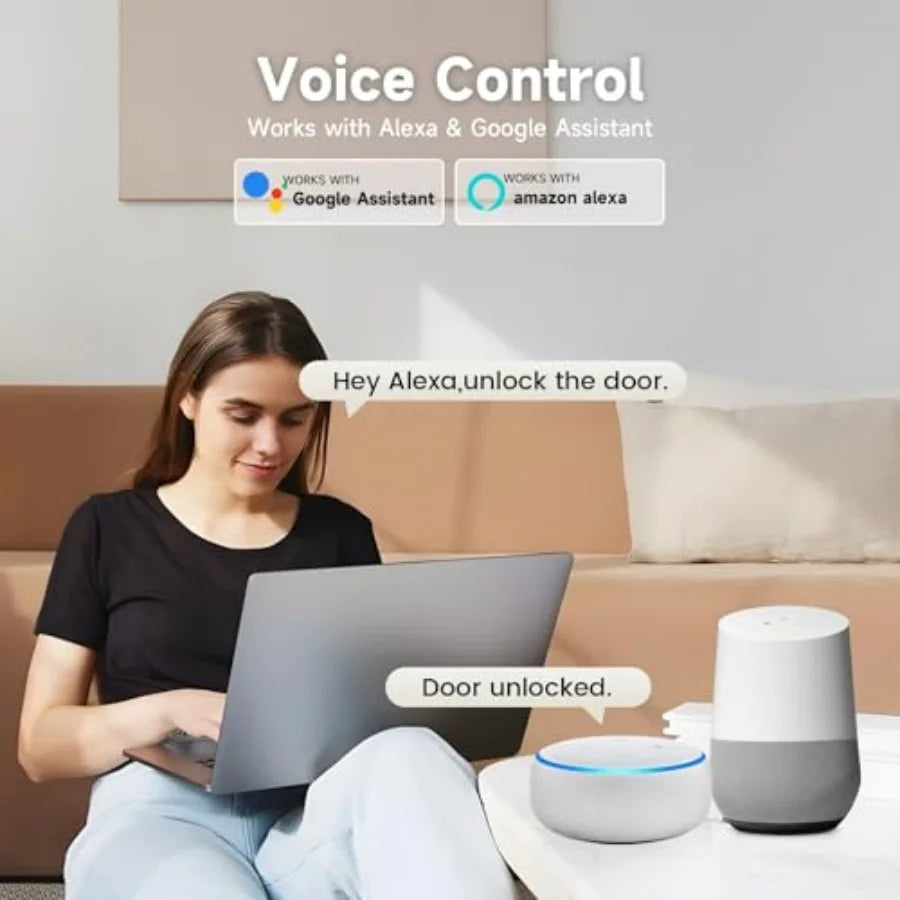 Smart Door Lock with Handle and Built-In WiFi