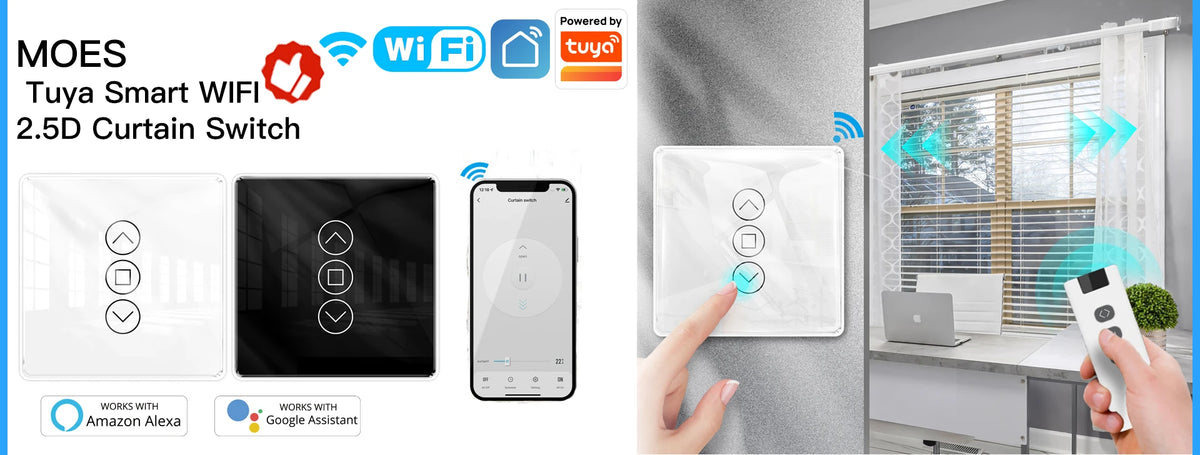 MOES ZigBee 3.0 Smart Curtain Switch Module Motorized Roller Shutter Blinds Motor Tuya Smart Life Alexa Echo Google Home