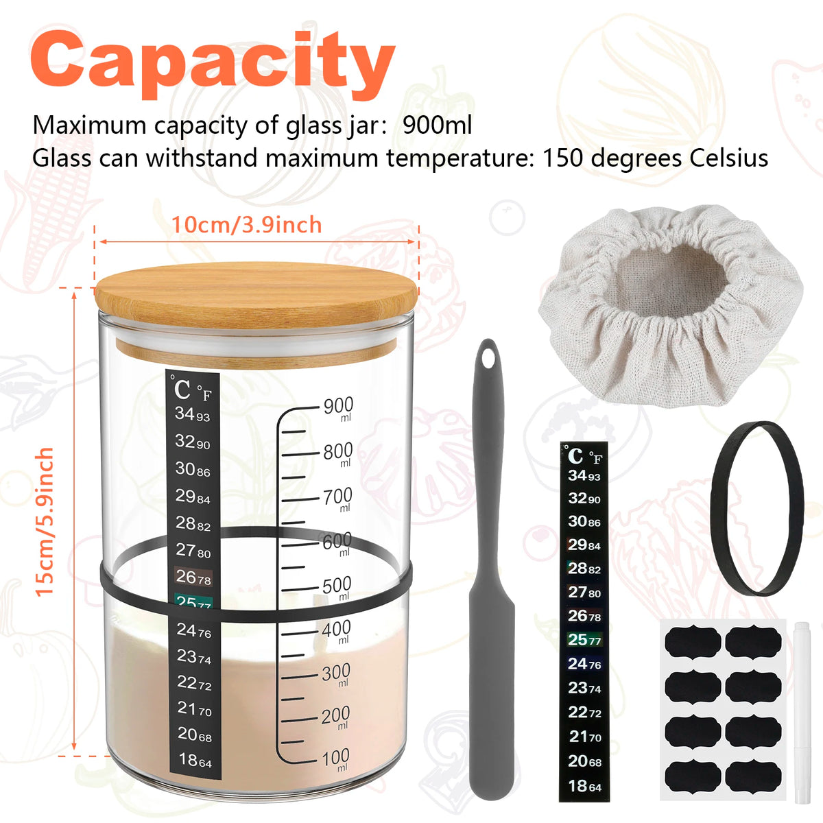 Sourdough-Starter-Glas-Set und Zubehöroptionen