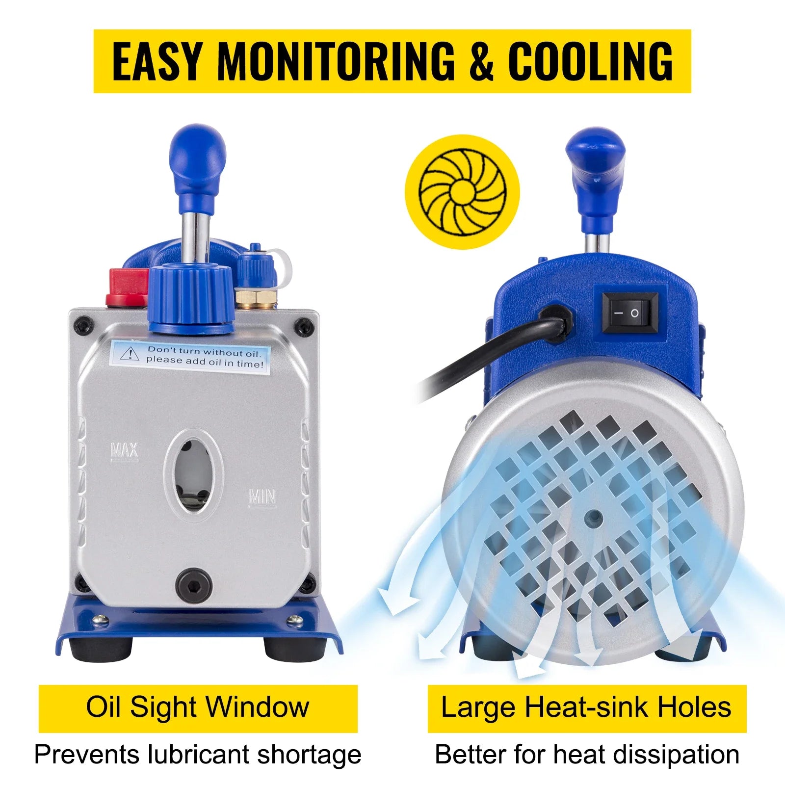 1.8CFM HVAC Vacuum Pump Kit with Manifold Gauge & Hoses