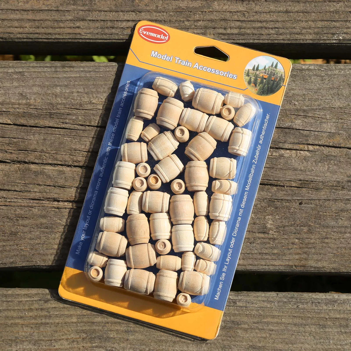 Miniatur-Holzfässer für Modelllandschaften - 50 Stück