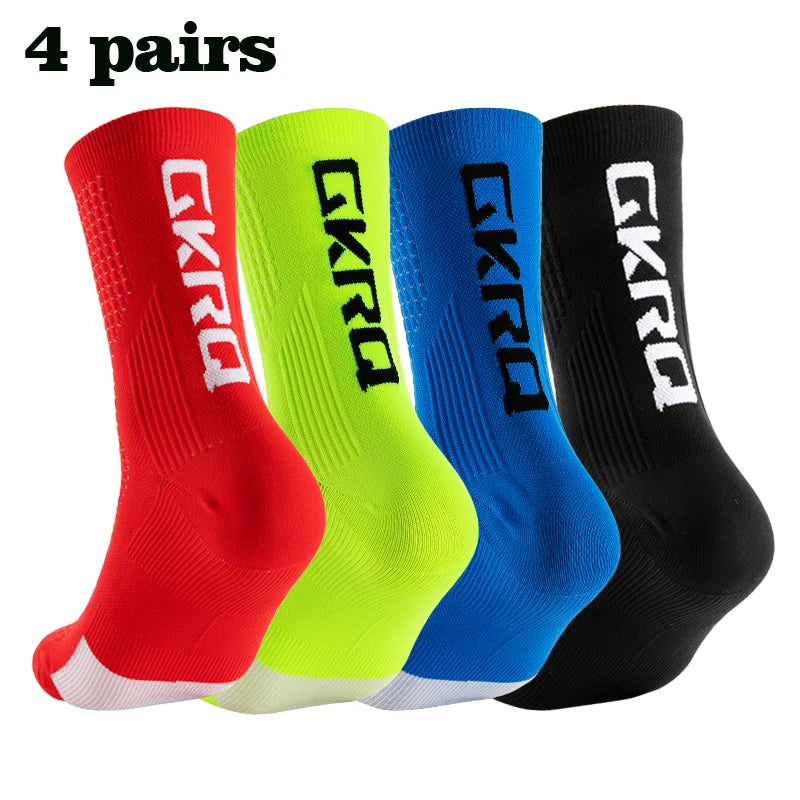 Meias de ciclismo GKRQ, conjunto de 4 pares, tamanhos M ou L