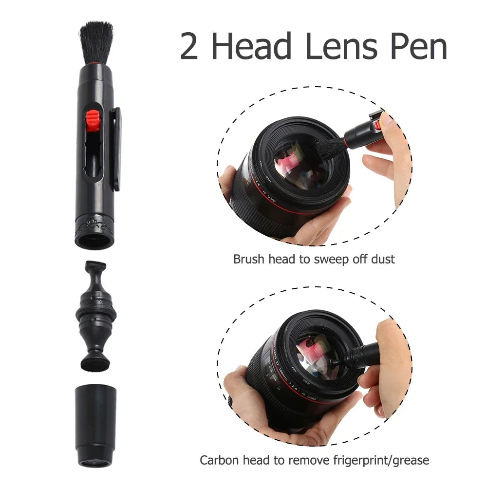 Kit de limpeza de lentes para câmaras com soprador de ar