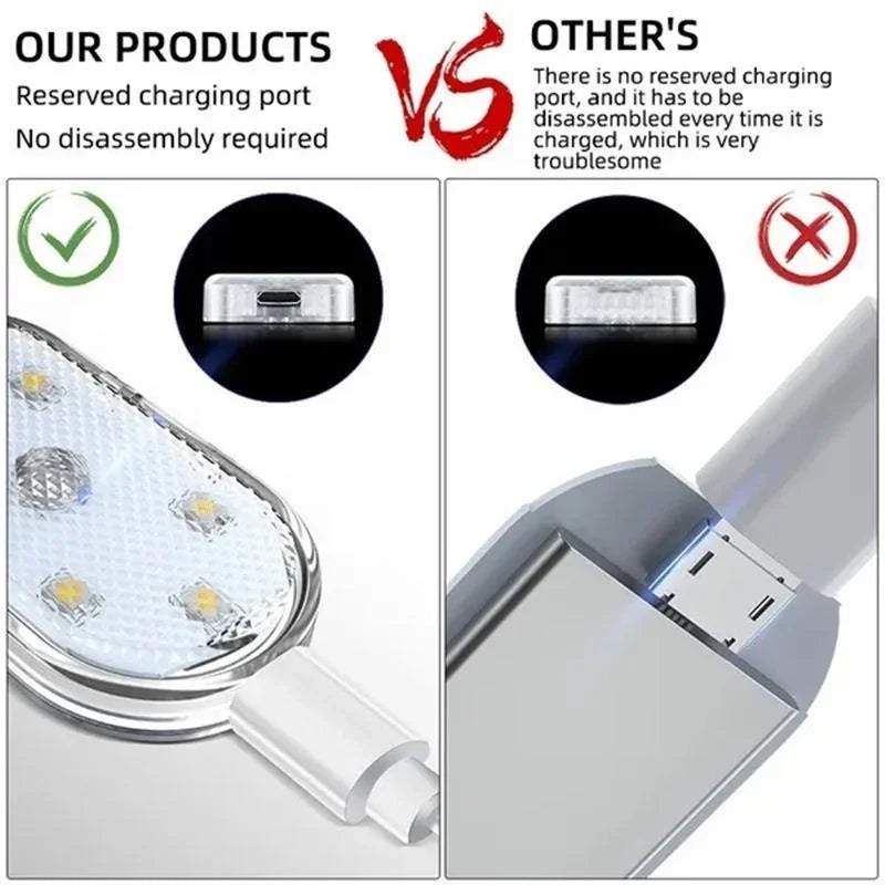 Wireless LED Car Interior Lights USB Rechargeable Touch Lamp