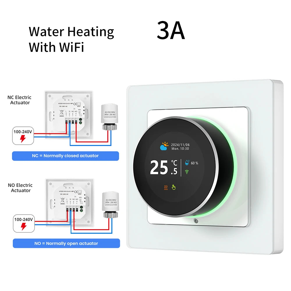 AVATTO Tuya WiFi Electric Floor Heating Water/Gas Boiler Temperature Controller，Smart Knob Thermostat Support Google Home, Alexa 