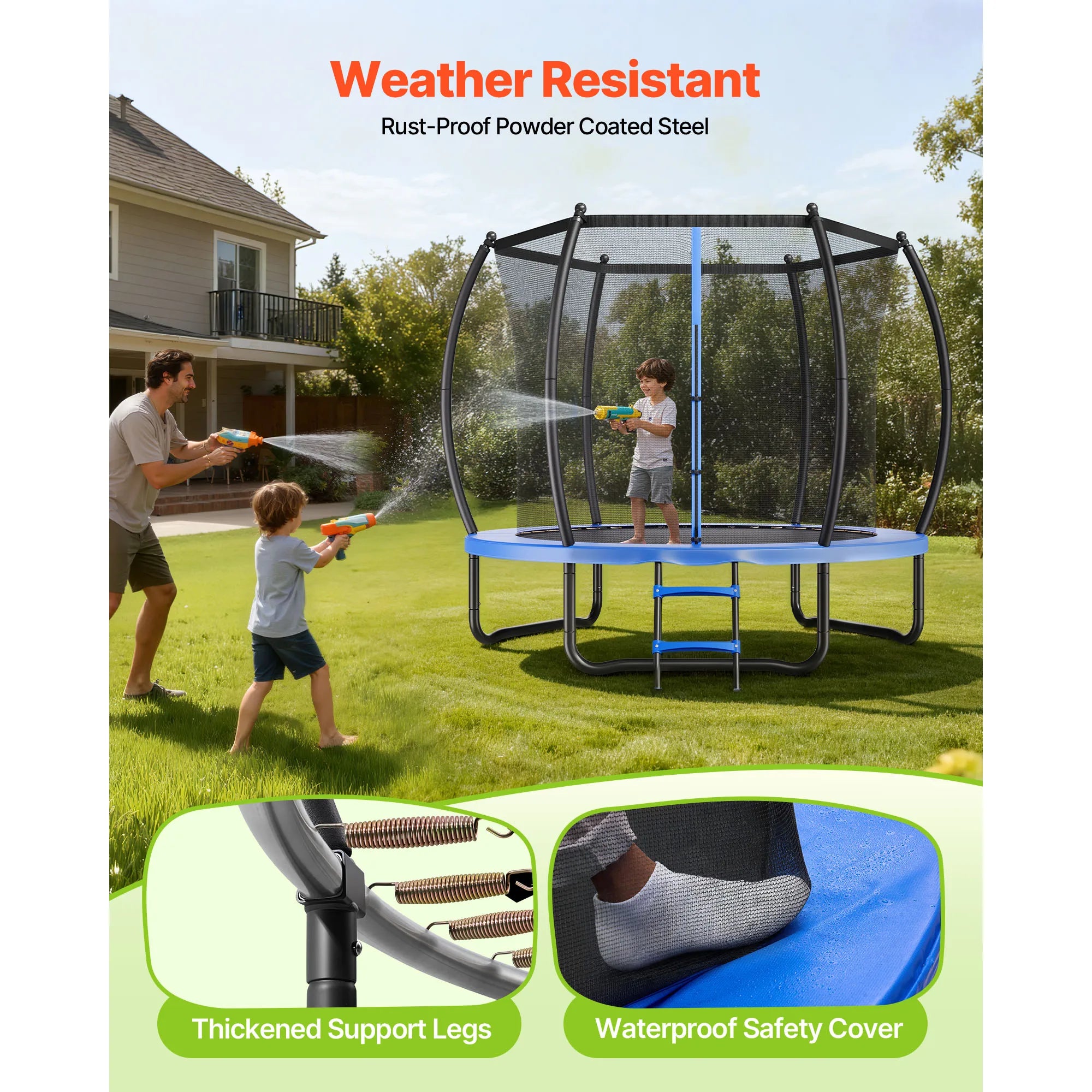 Vonkajšia trampolína s ochrannou sieťou 8–14 FT, odolná sada pre deti