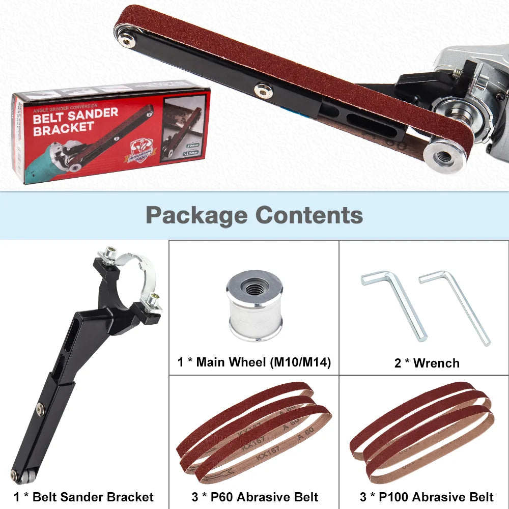 Angle-Grinder Belt-Sanding Attachment, 6/10-Piece Kits