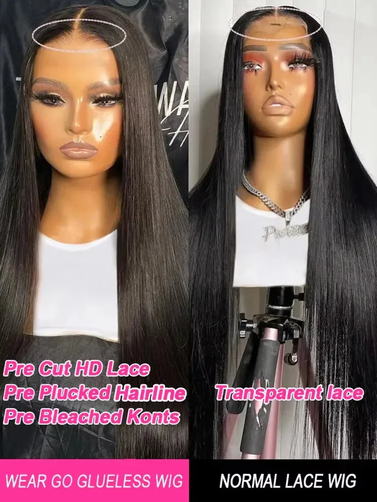 250% Density Brazilian Bone Straight Glueless HD Lace Wig