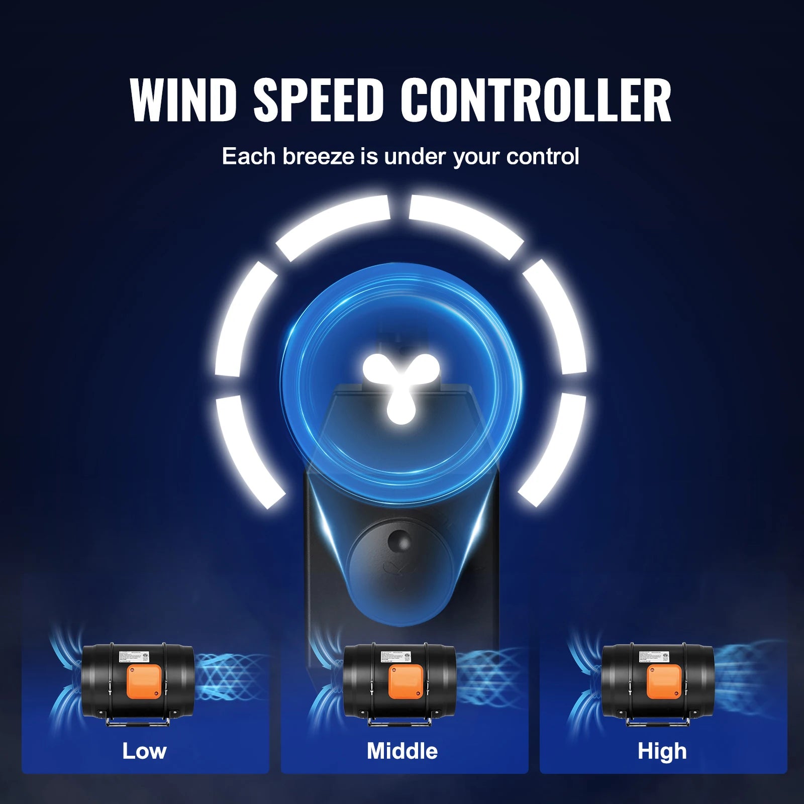 Beépített légcsatorna ventilátor hőmérséklet- és páratartalom-szabályozással szellőztetéshez