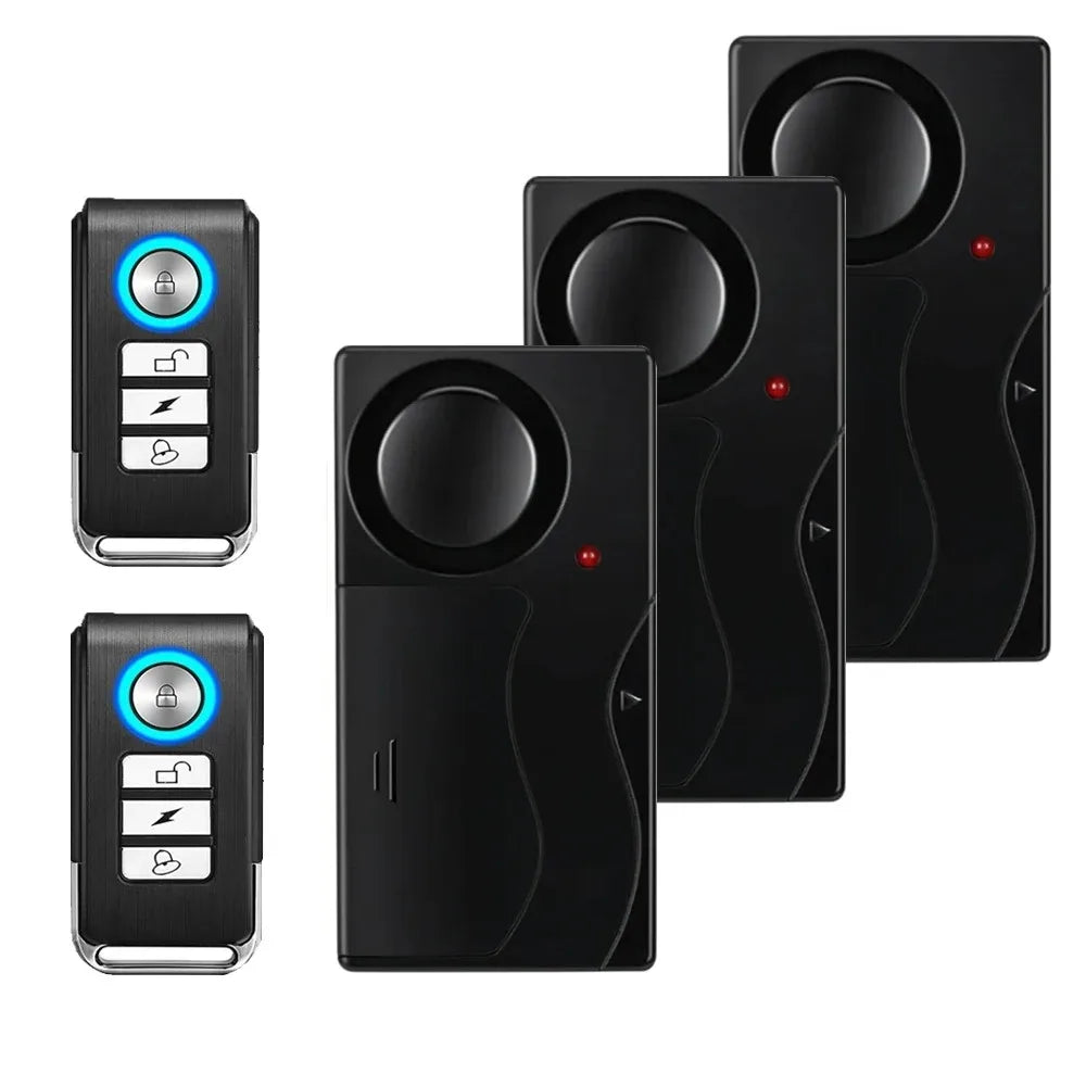 Anti Theft Vibration Window Door Alarm With Remote Control Security Protection Alarm Sensitivity Adjust For Bike Car Scooter