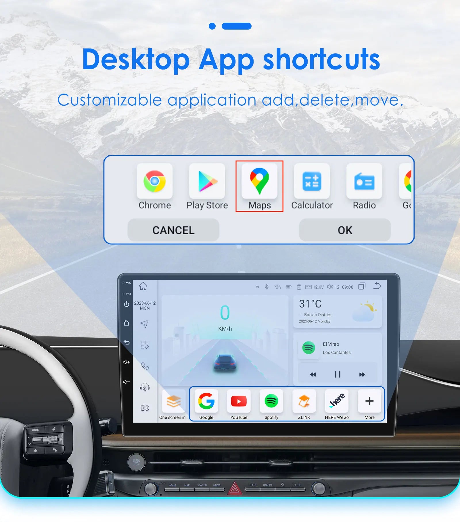 HIZPO 7-Inch Android Car Radio with CarPlay for Opel
