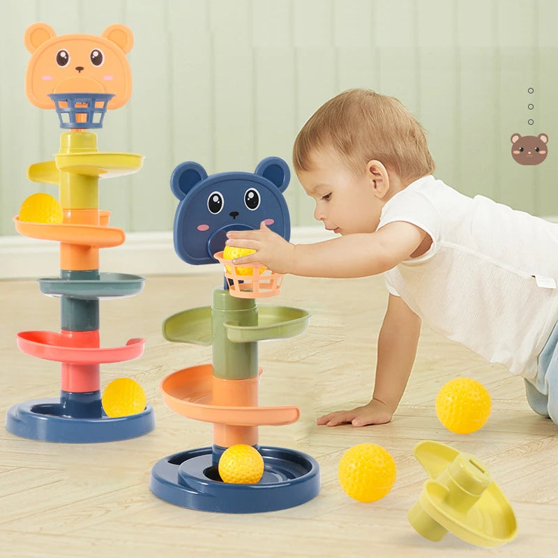 Montessori Toys Baby 0 12 24 36 Months Track Rolling Ball Push Pop Sliding Ball Early Education Toys Games Children Sensory Toy 