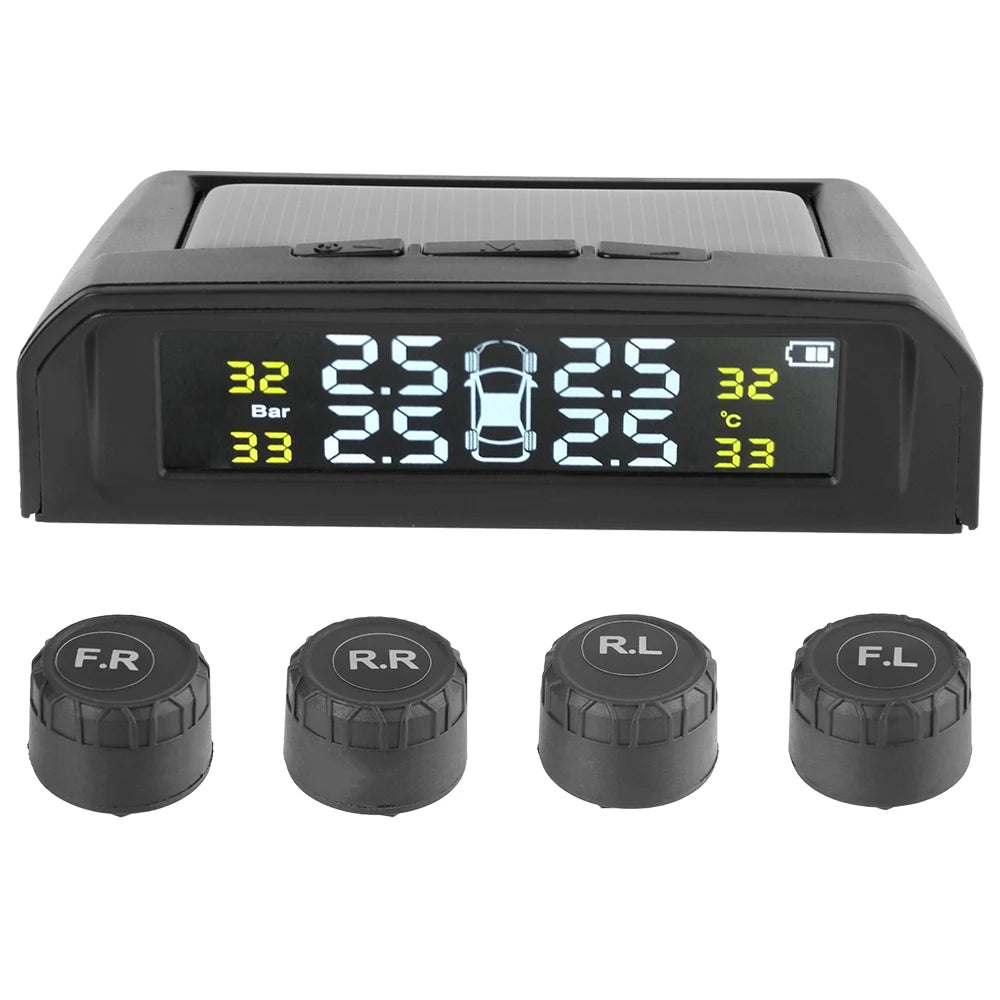 Solar TPMS Tire Pressure Monitoring System with External Sensors