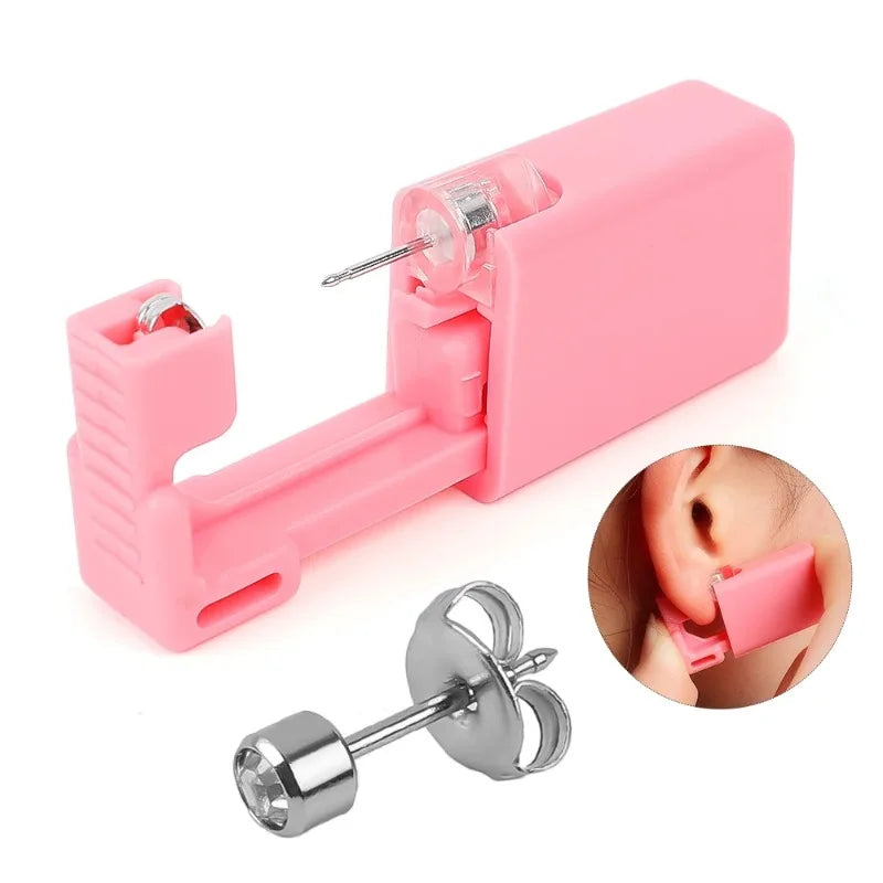 1-4Pcs Disposable Safe Painless Ear Piercing Tool, Healthy Sterile Punctur Kit Earring Studs Nose Rings Piercing Gun Set 
