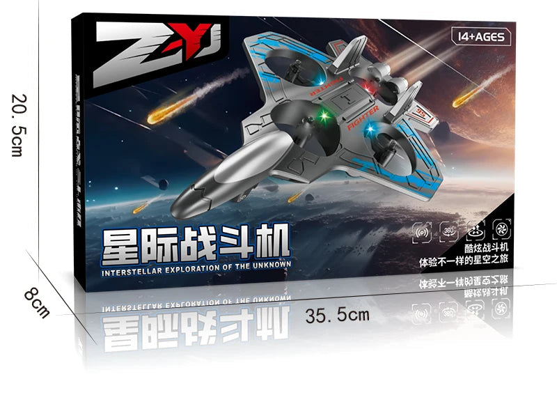 Glider Flying Helicopter RC Hobby Jet Plane 2.4G Stunt Remote Control Foam Fighter Airplane Toy With Light 