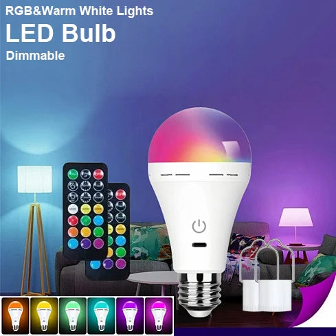 Ampoule LED décorative rechargeable avec télécommande