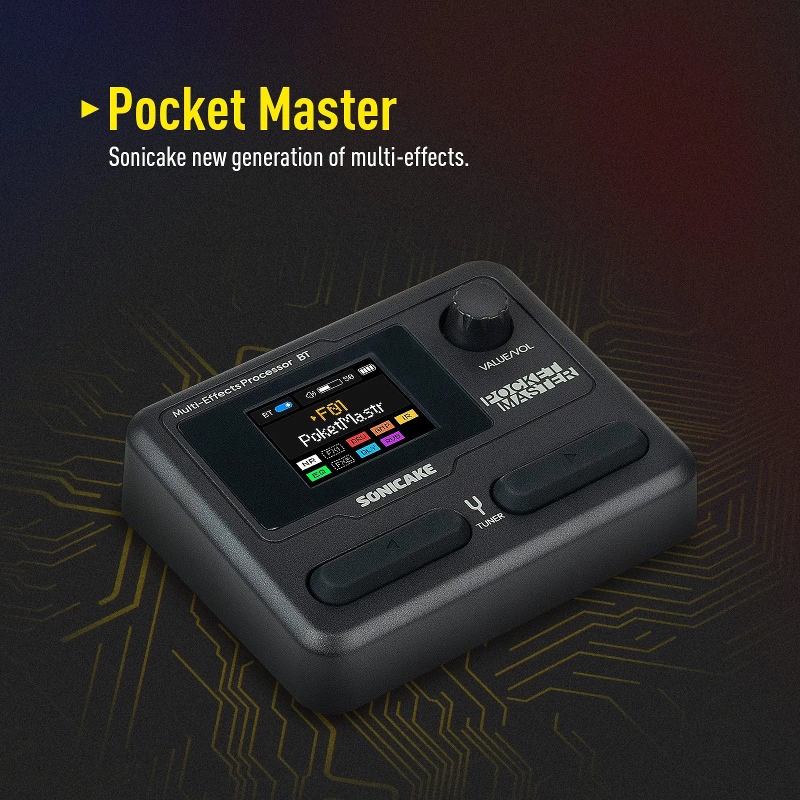 Pedală de chitară SONICAKE Pocket Master cu efecte multiple și control prin aplicație