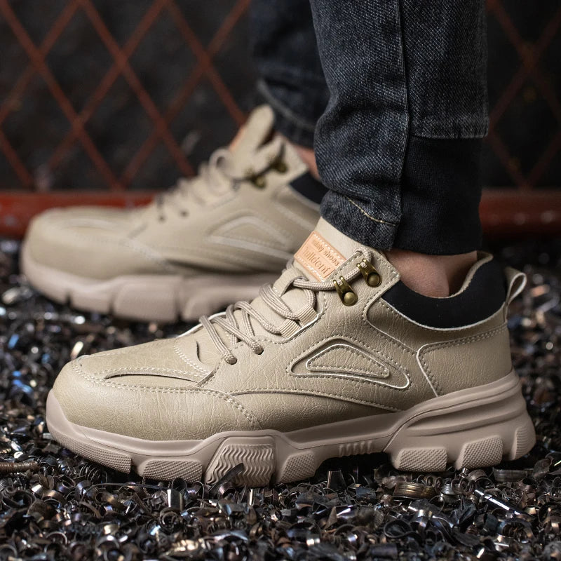 Safety Shoes Men Steel Toe Work Shoes Anti-smash Anti-puncture Indestructible Shoes Protective Boots Tactical Boots 