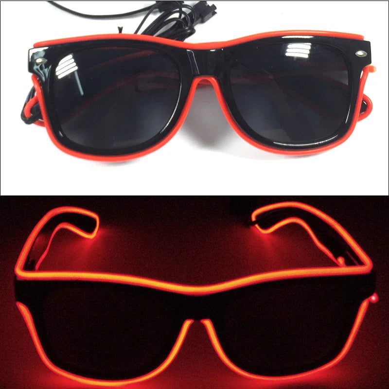 1PC Light Up LED Glasses Glow Sunglasses EL Wire Neon Glasses Glow in The Dark Party Supplies Neon Party Favors for Kids Adults 