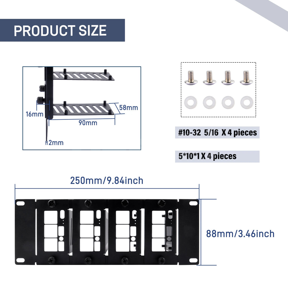 10-Inch 2U Rack Mount for Compatible Single-Board Computers