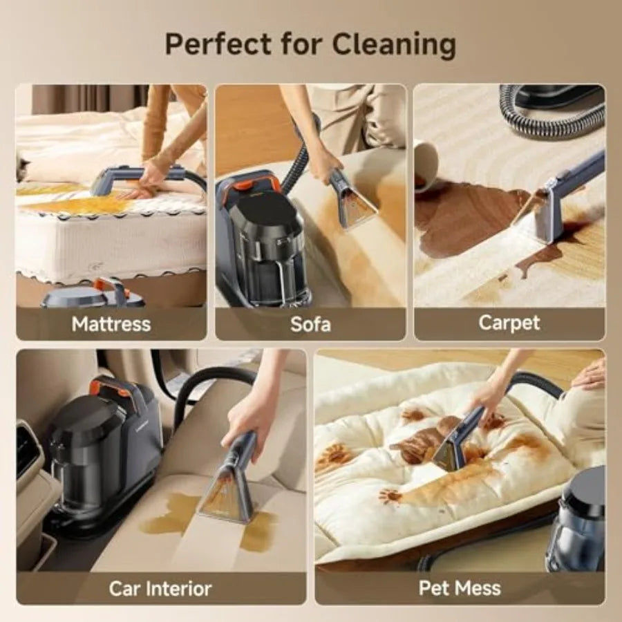 18Kpa Portable Carpet Cleaner with Self-Cleaning Function