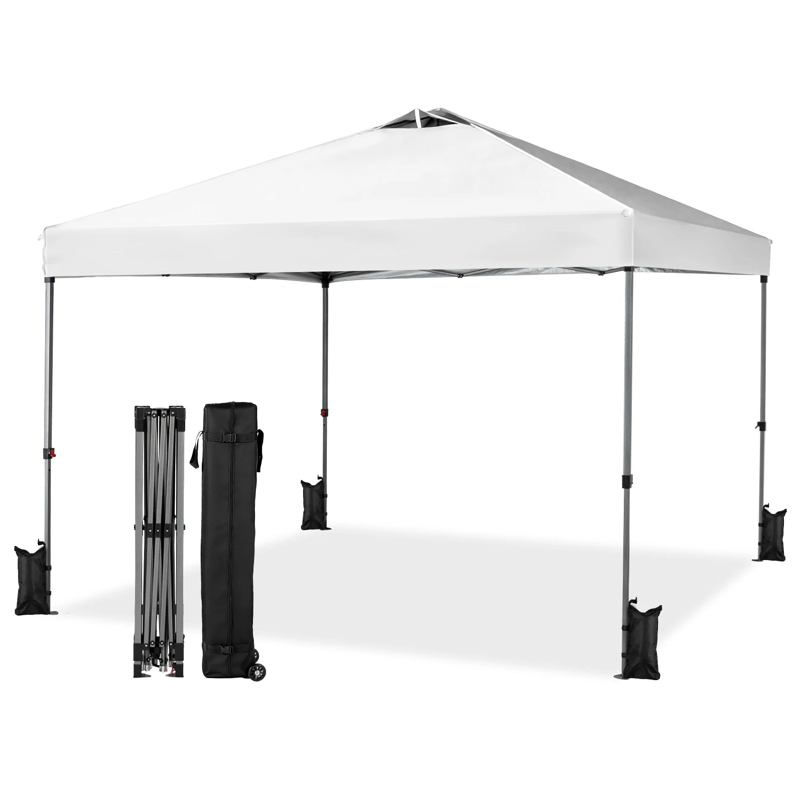10x10ft Pop Up Canopy Tent with One-Push Setup & Carry Bag