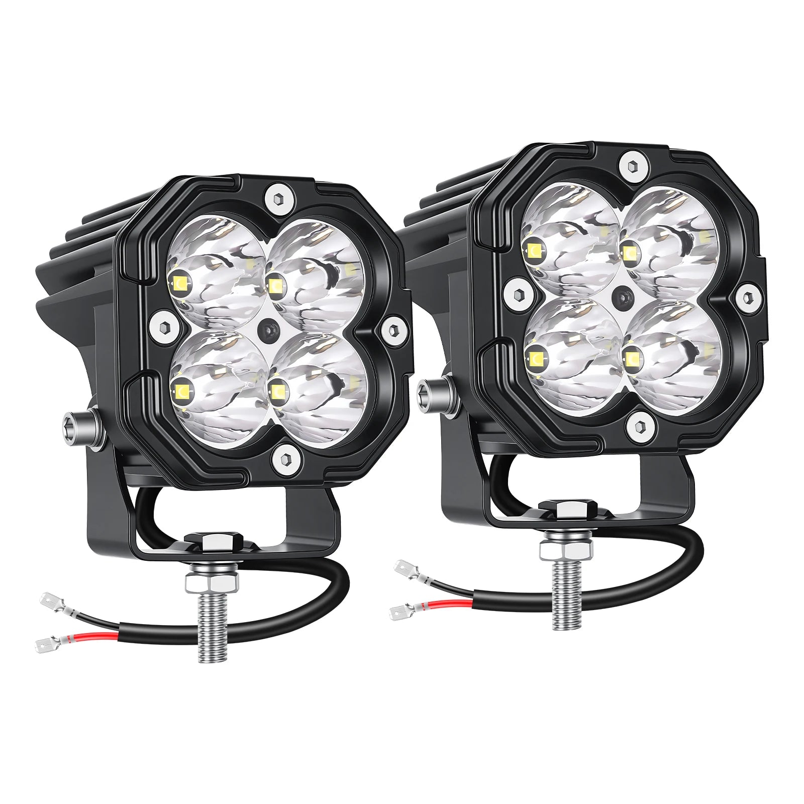 3 inch 30W Amber Yellow White Cube LED Pod Light Spot Flood Combo Beam Work Lights,Off-Road Driving Lamp for ATV, SUV,Motorcycle