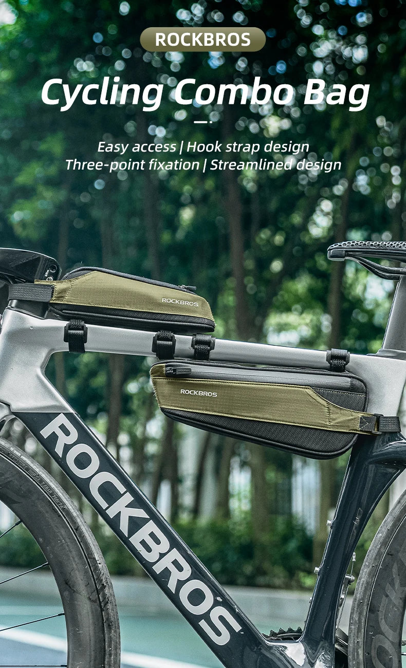 Bike Top Tube Frame Bag Rainproof Nylon Phone & Tool Storage