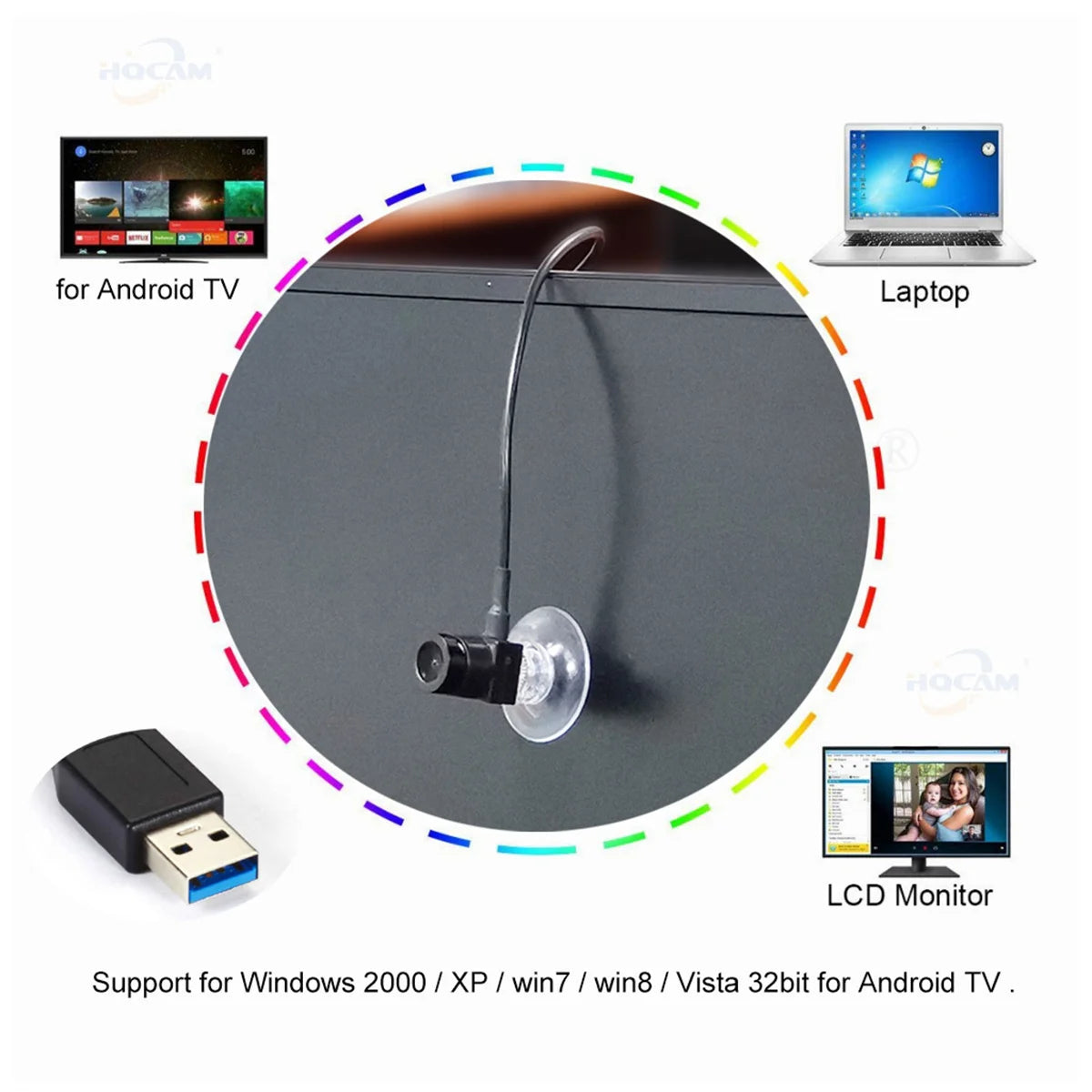 Adjustable Mini USB Camera 4K with Auto Focus and Audio
