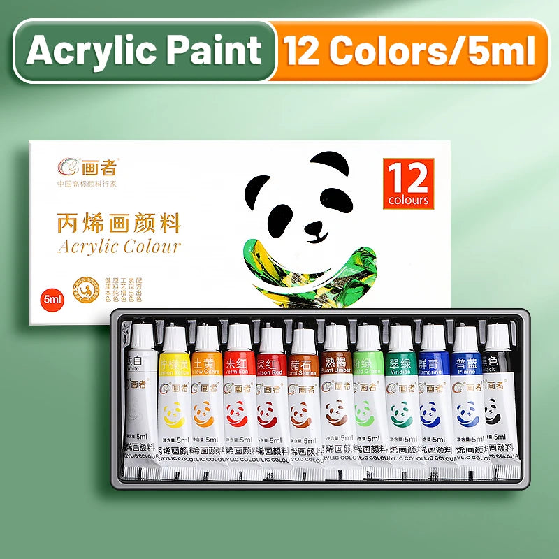 Set di pittura acrilica portatile con 12, 18 o 24 colori